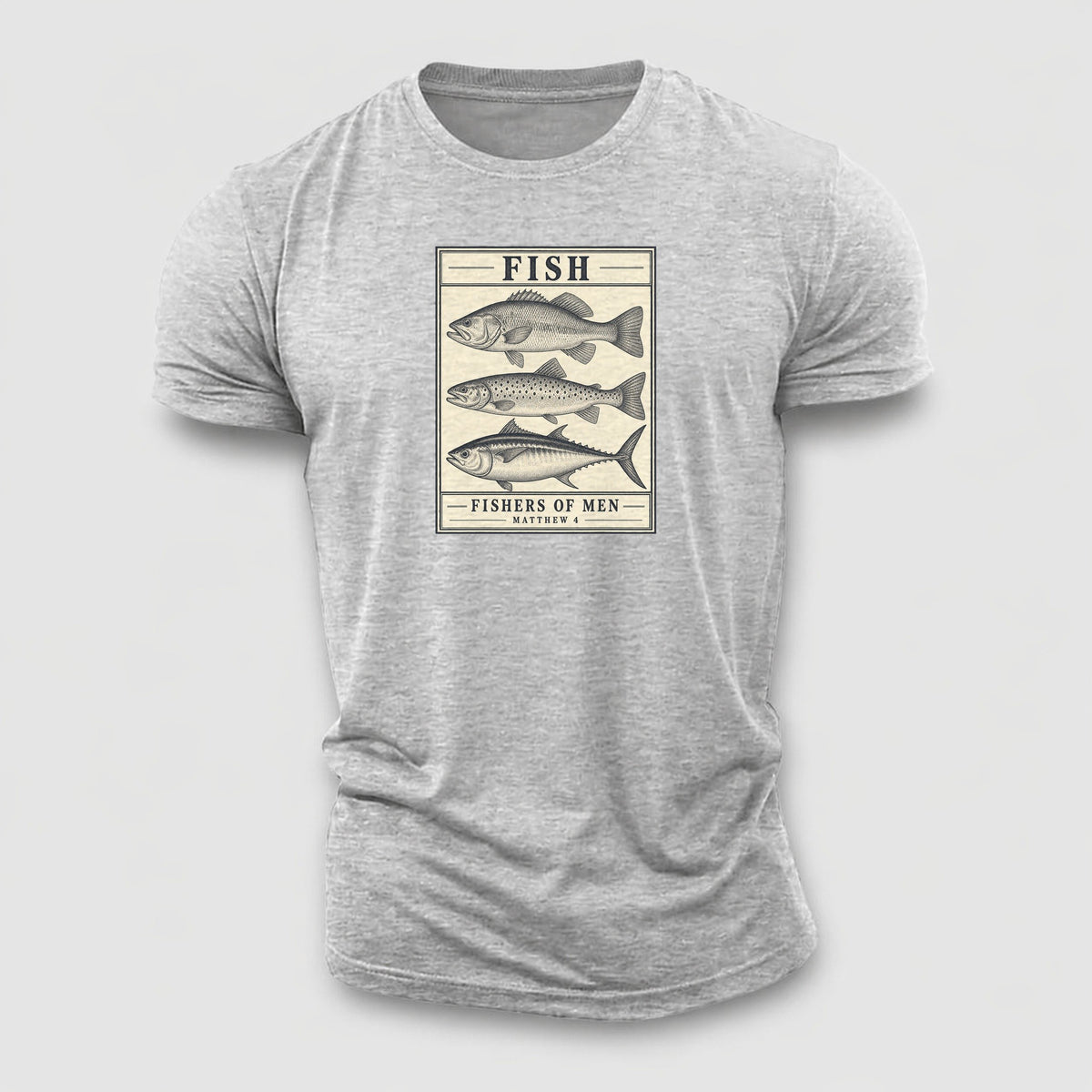 Fish Specimen Plate Creature Canticle Cotton T-Shirt – Sport Grey