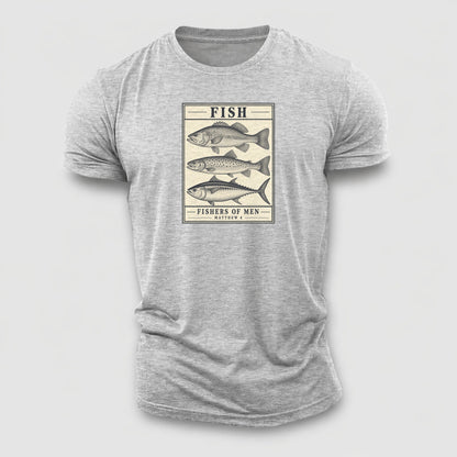 Fish Specimen Plate Creature Canticle Cotton T-Shirt – Sport Grey