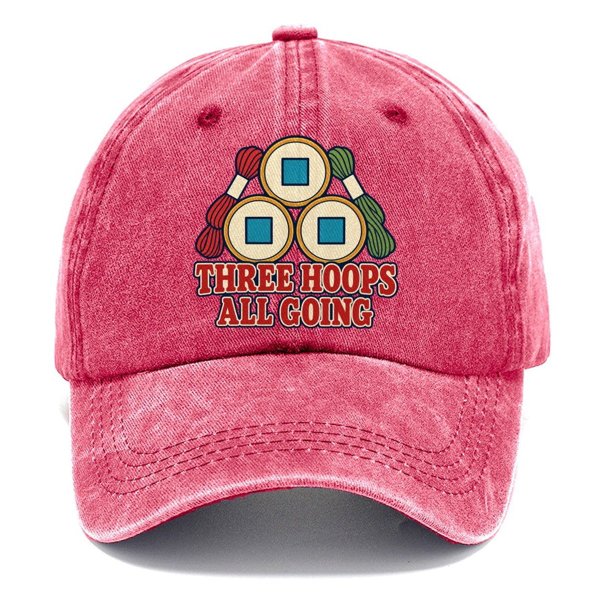 Three Hoops All Going And Needlework Classic Cap – Pomegranate Blush