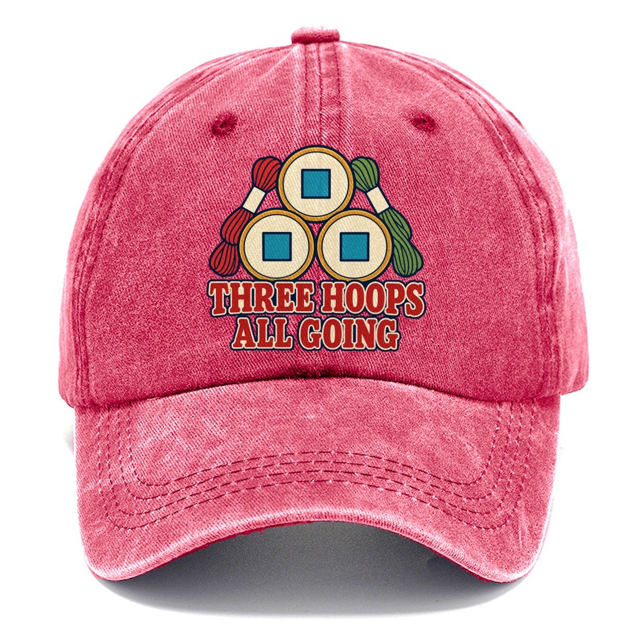 Three Hoops All Going And Needlework Classic Cap – Pomegranate Blush