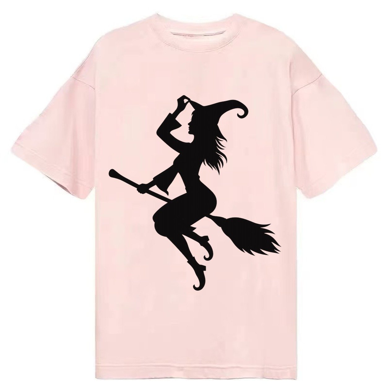 202308151409 Witch On Broom 4 Classic T-shirt – Pink