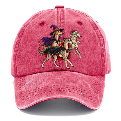 3 Greyhounds In Halloween Costumes Hdp 40 Parade Lineup Halloween Dog Parade Classic Cap – Pomegranate Blush