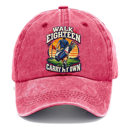 Walk Eighteen Carry My Own Golf Life Classic Cap – Pomegranate Blush
