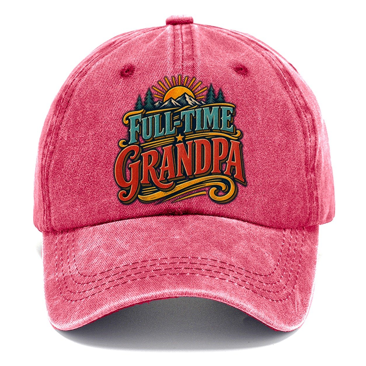 Full Time Grandpa Retired Living Classic Cap – Pomegranate Blush