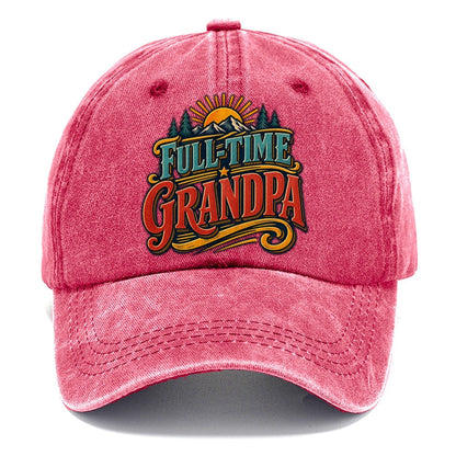 Full Time Grandpa Retired Living Classic Cap – Pomegranate Blush