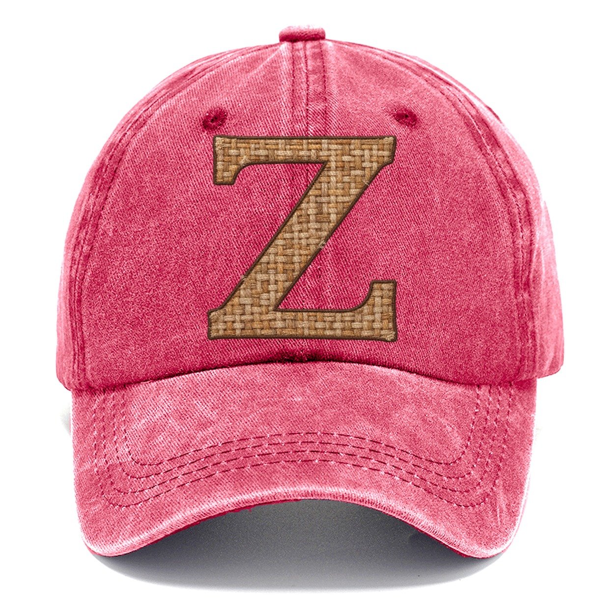 Woven Tweed Z Monogram Classic Cap – Pomegranate Blush
