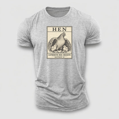 Hen Specimen Plate Creature Canticle Cotton T-Shirt – Sport Grey