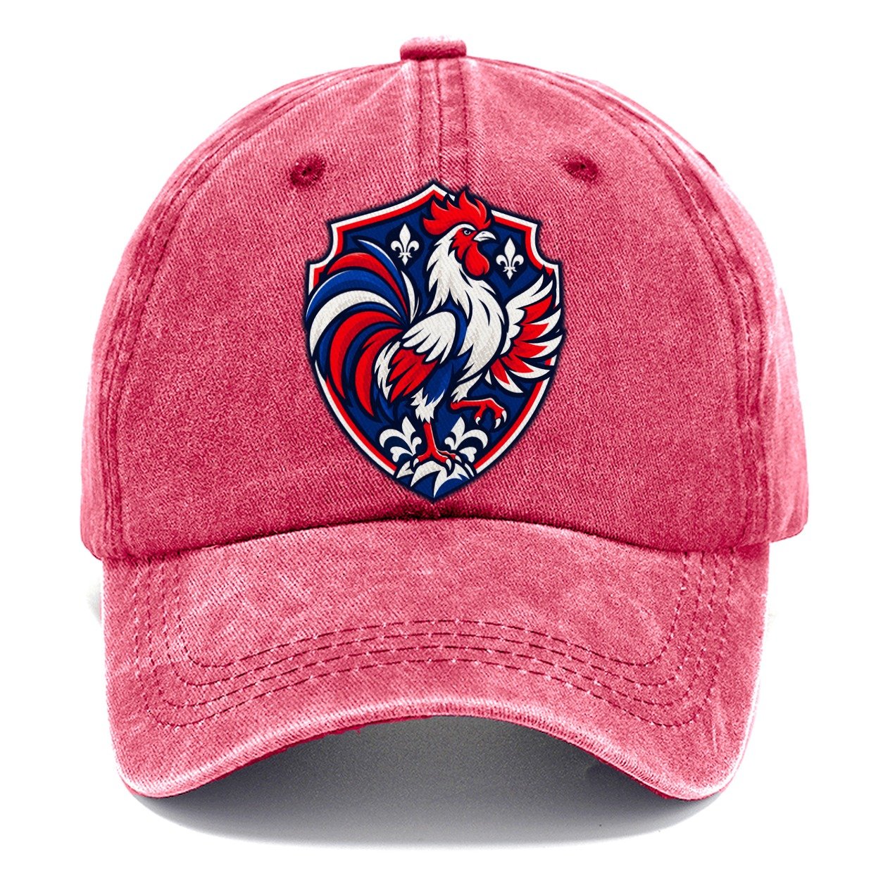 France Minimal Emblem Country Logos Classic Cap – Pomegranate Blush