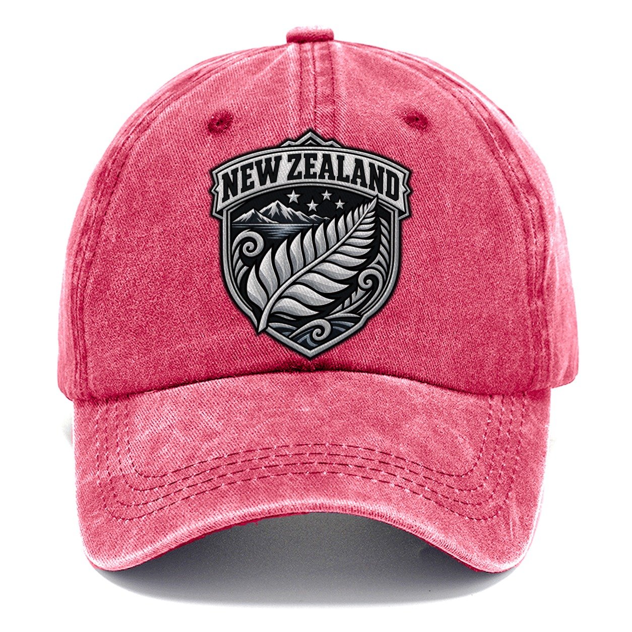New Zealand Retro Badge Country Logos Classic Cap – Pomegranate Blush