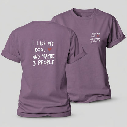 I Like My Dog And Maybe 3 People Women's Cotton T-Shirt – Purple