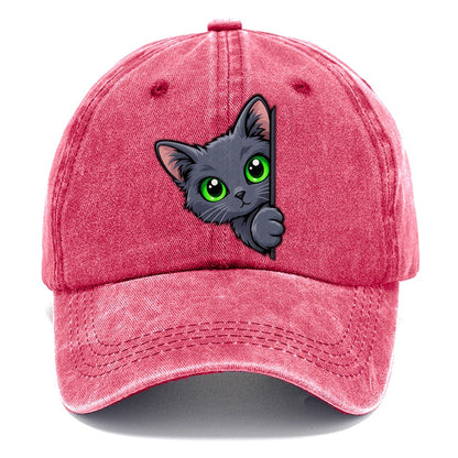 Russian Blue Side Peek Peeking Cats Classic Cap – Pomegranate Blush