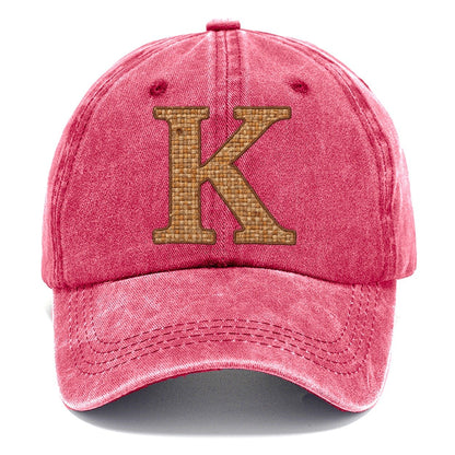 Woven Tweed K Monogram Classic Cap – Pomegranate Blush