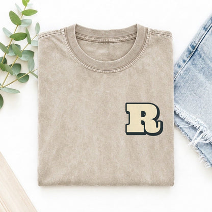 Initial R Left Chest Vintage T-shirt – Off White