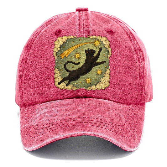 Celestial Black Cat Classic Cap – Pomegranate Blush