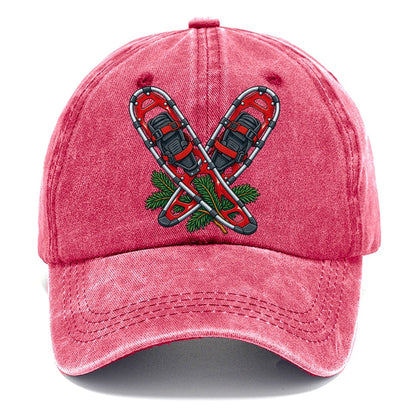 Modern Aluminum Snowshoes And Balsam Bough Canada Cultural Icons Classic Cap – Pomegranate Blush