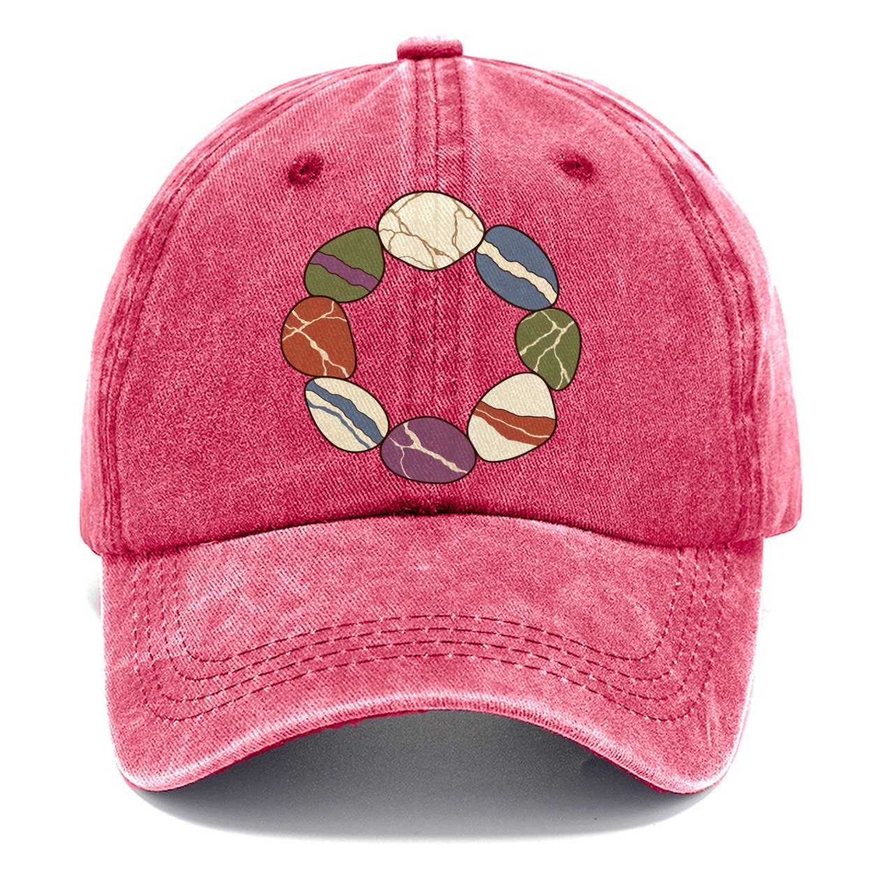 Tumbled Stone Colour Wheel Rocks And Minerals Classic Cap – Pomegranate Blush