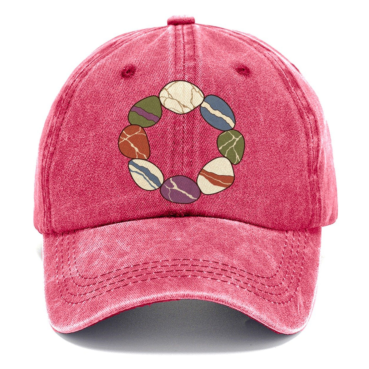 Tumbled Stone Colour Wheel Rocks And Minerals Classic Cap – Pomegranate Blush
