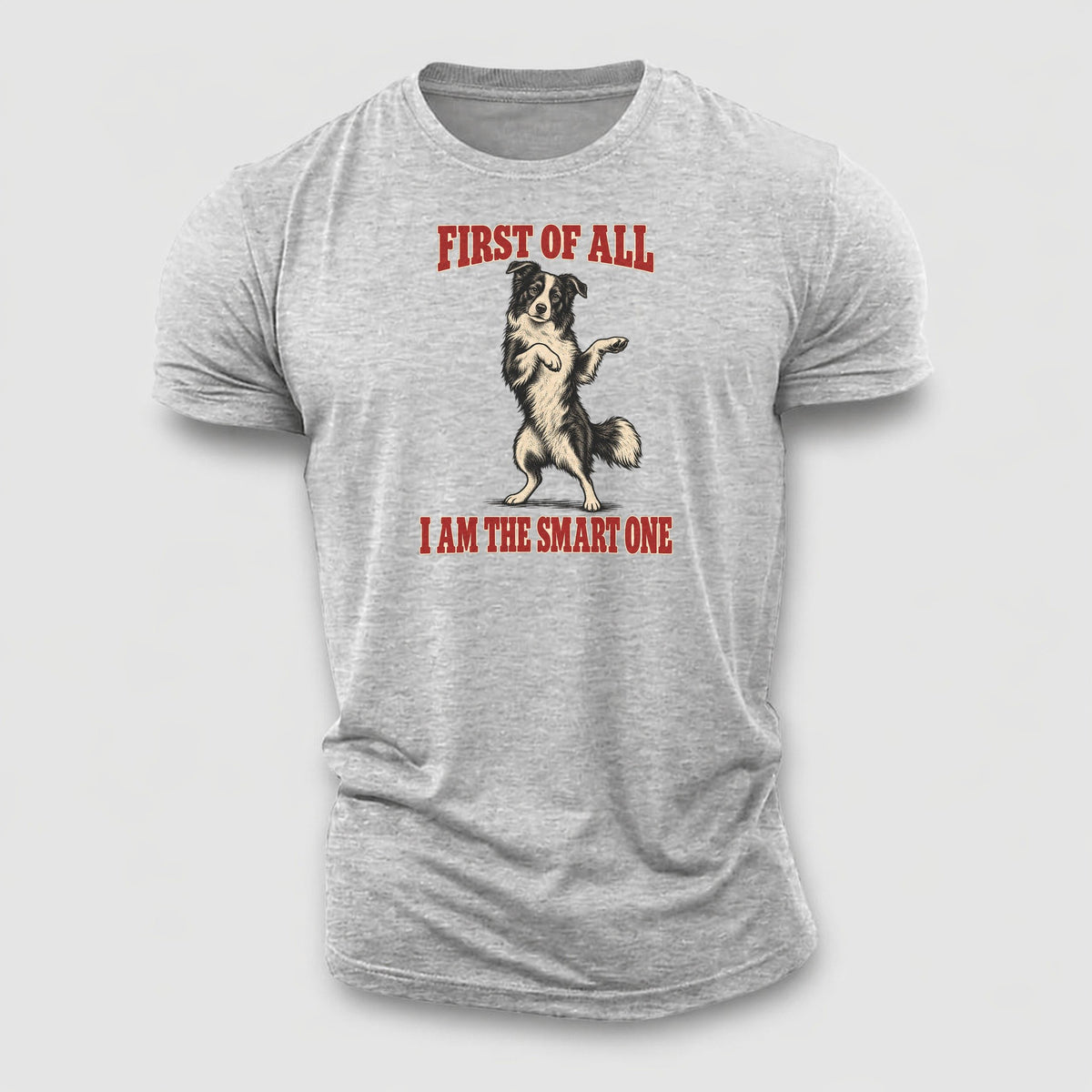 Border Collie Dog Declarations Cotton T-Shirt – Sport Grey