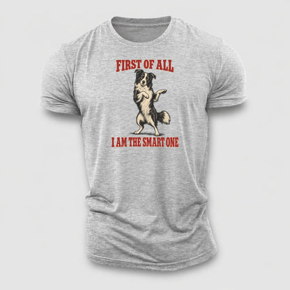 Border Collie Dog Declarations Cotton T-Shirt – Sport Grey