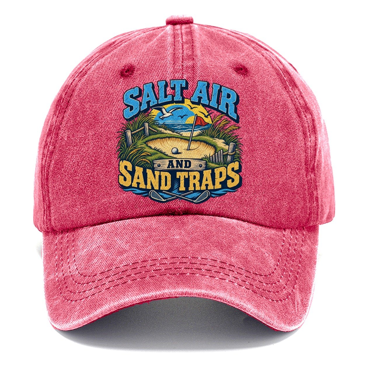 Salt Air And Sand Traps Golf Life Classic Cap – Pomegranate Blush