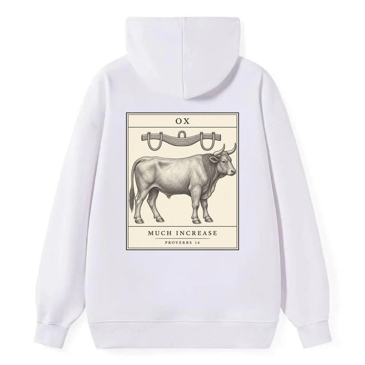 Ox Specimen Plate Creature Canticle Classic Pullover Hoodie – White