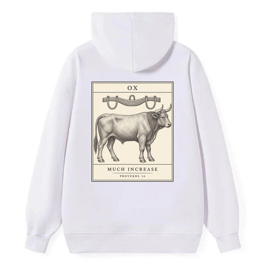 Ox Specimen Plate Creature Canticle Classic Pullover Hoodie – White