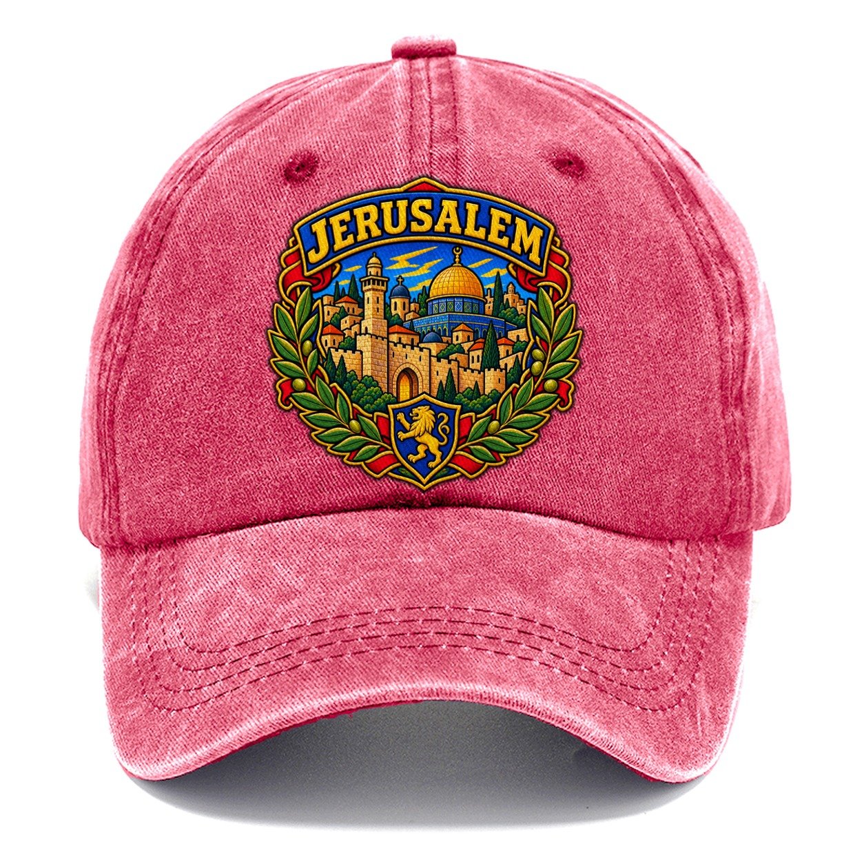 Skyline With Jerusalem Arc Jerusalem Classic Cap – Pomegranate Blush