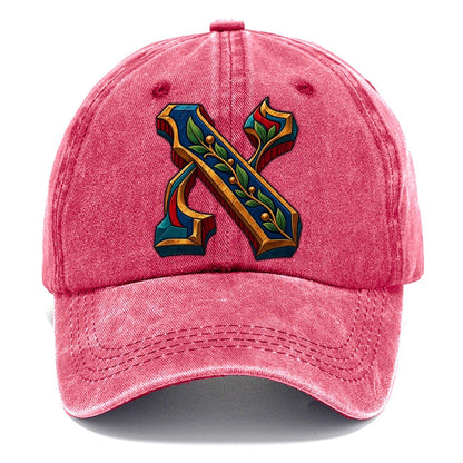 Aleph Letter Monogram Judaism Heritage Classic Cap – Pomegranate Blush