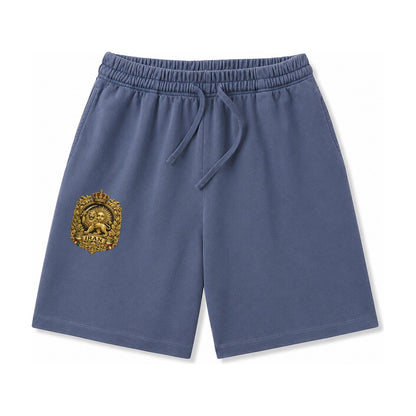 Iran Lion Sun Badge Washed Shorts – Navy Blue
