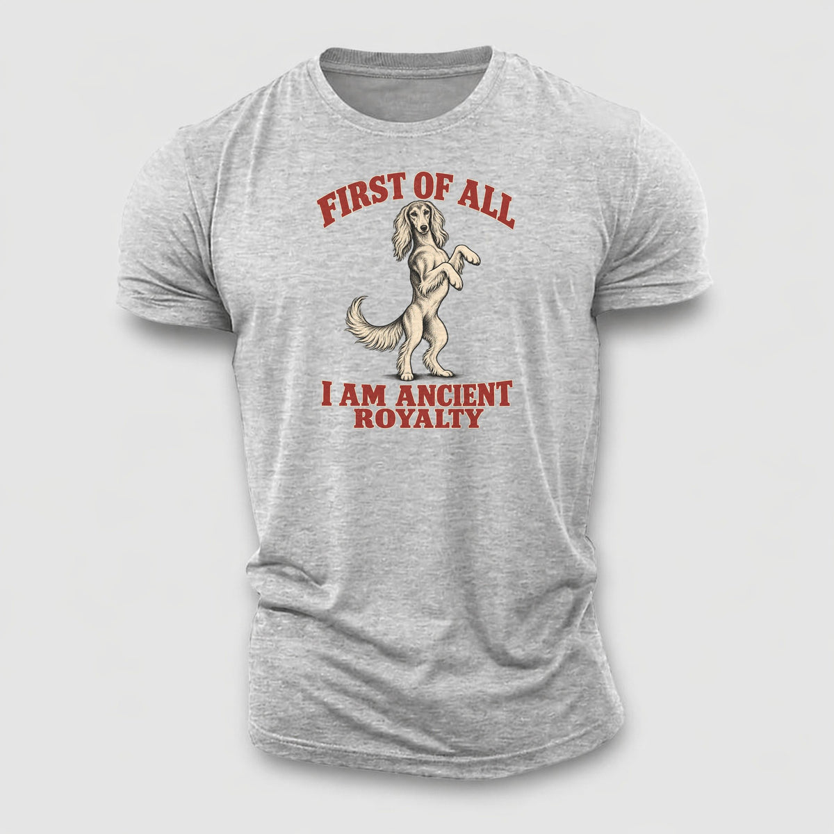 Saluki Dog Declarations Cotton T-Shirt – Sport Grey