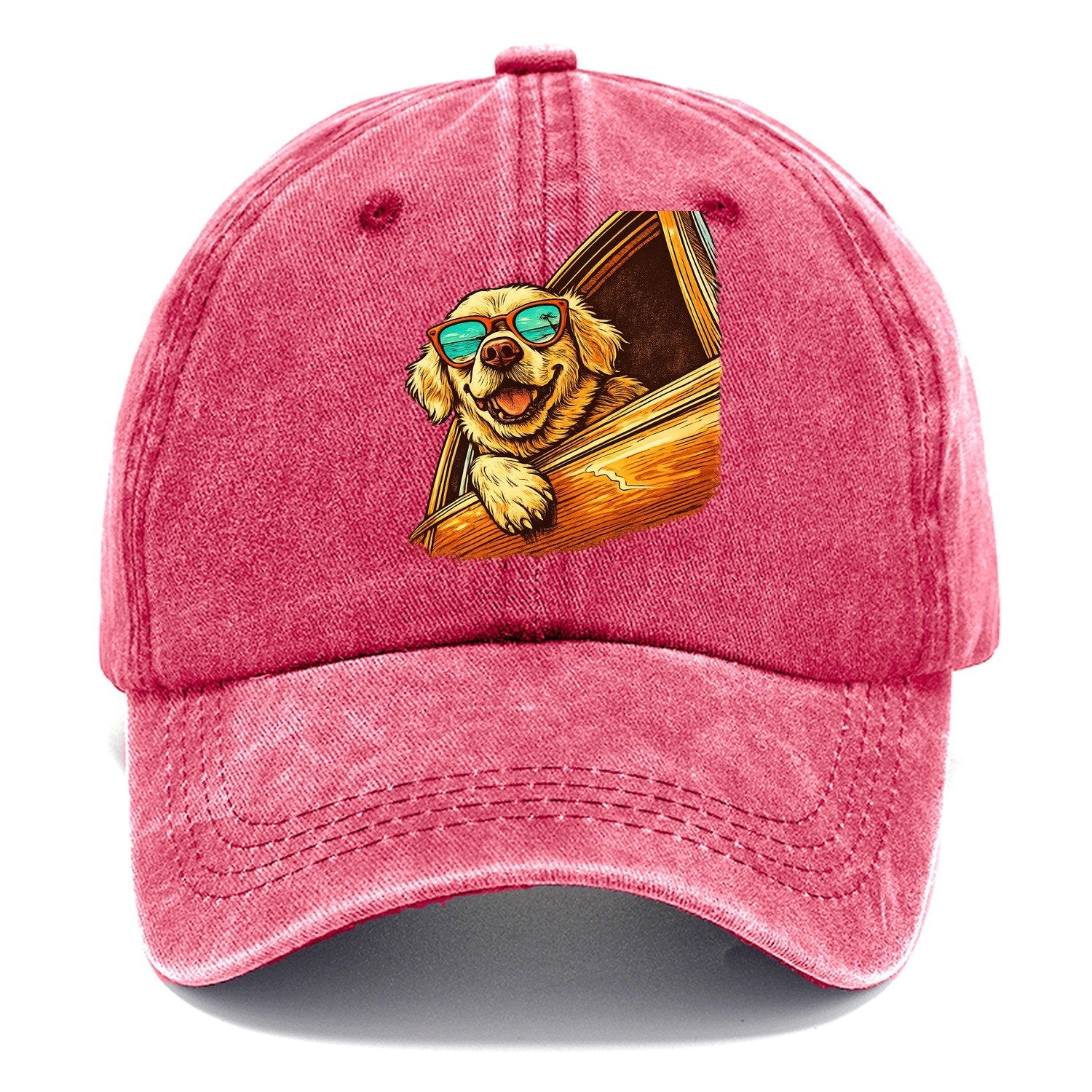 Golden Retriever Shades Road Trip Classic Cap – Pomegranate Blush