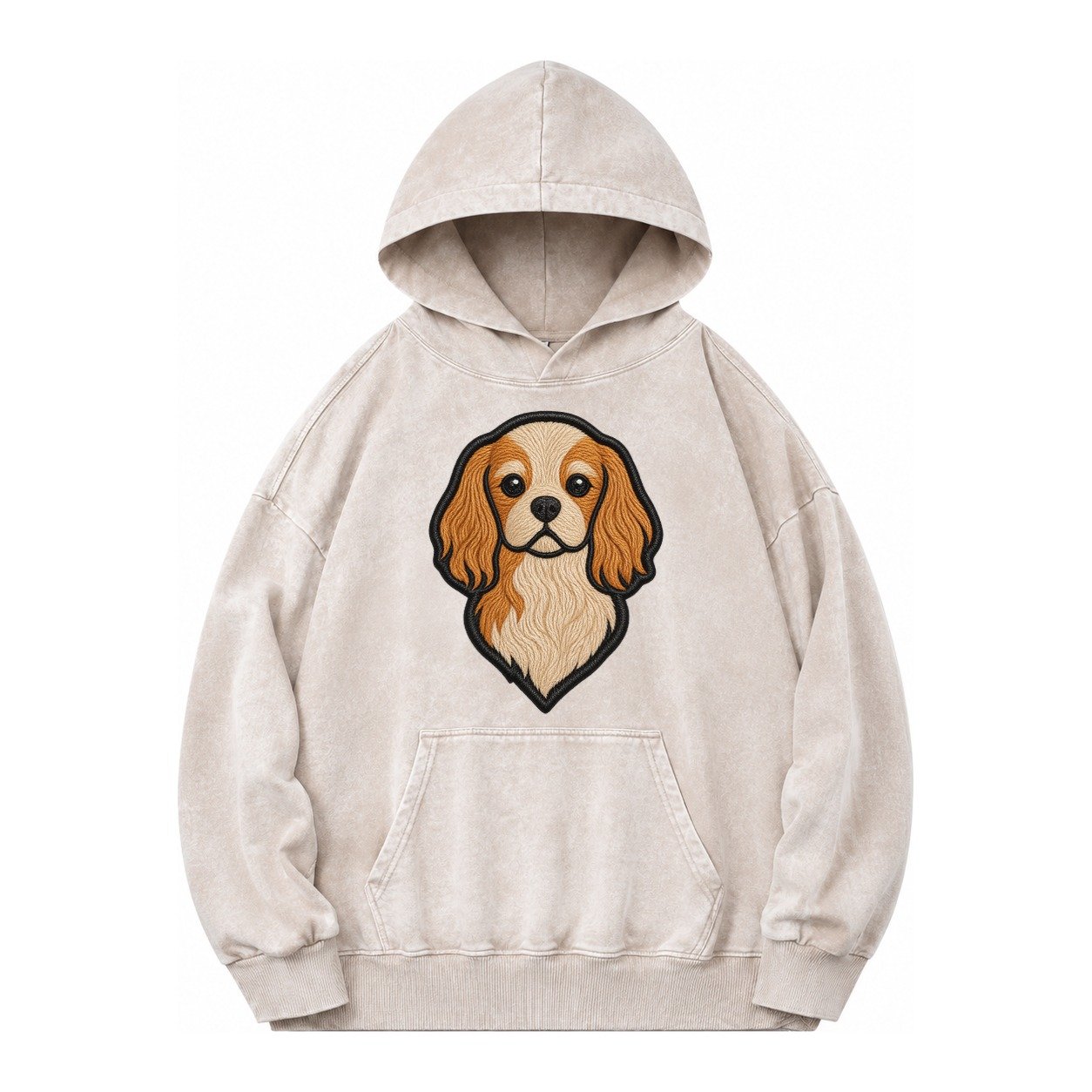 Cavalier King Charles Spaniel Modern G Vintage Washed Hoodie – Off White