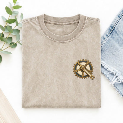 Cycling Crank Loop Keepsake Emblem Left Chest Vintage T-shirt – Off White