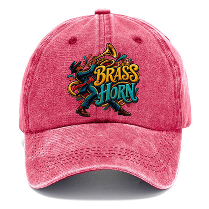 Brass Horn Wordmark Music Instruments Classic Cap – Pomegranate Blush