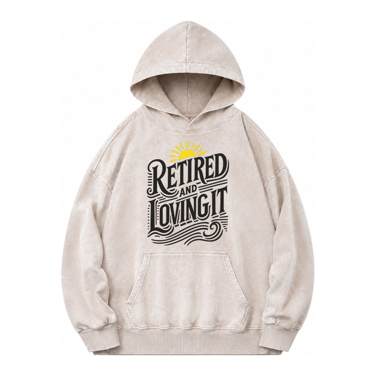 Retired And Loving It Vintage Washed Hoodie – Off White