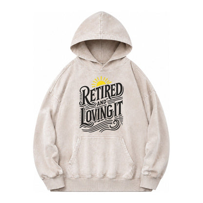 Retired And Loving It Vintage Washed Hoodie – Off White