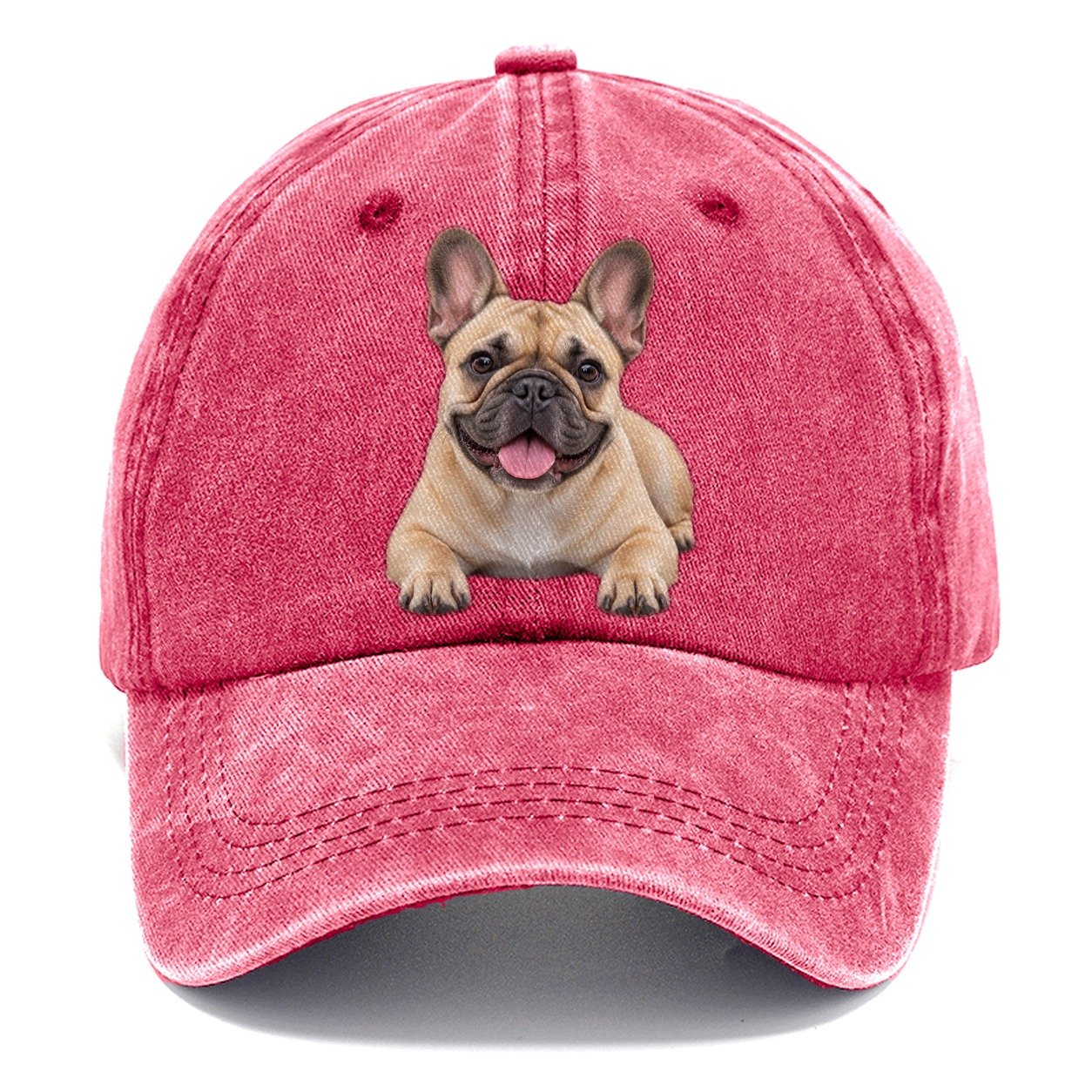 French Bulldog Lying Down Top Breeds Classic Cap – Pomegranate Blush