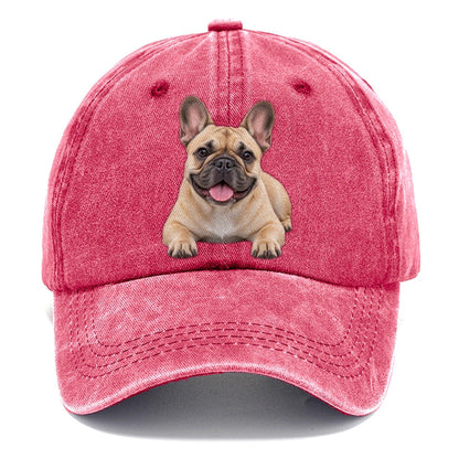 French Bulldog Lying Down Top Breeds Classic Cap – Pomegranate Blush