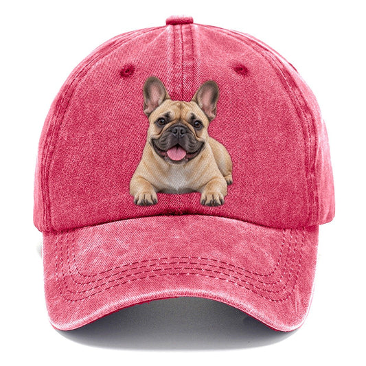 French Bulldog Lying Down Top Breeds Classic Cap – Pomegranate Blush