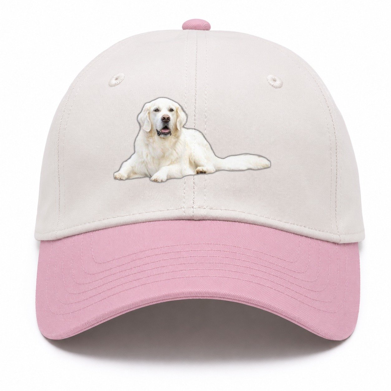 White English Cream Golden Retrievers Two Tone Cap – Pink