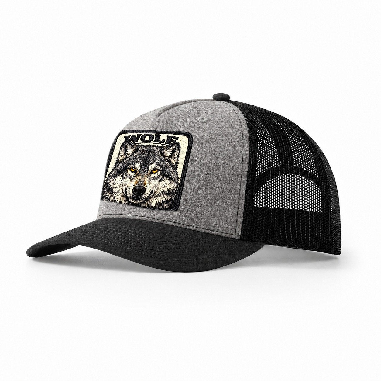 Wolf Trucker Hat – Grey-Black