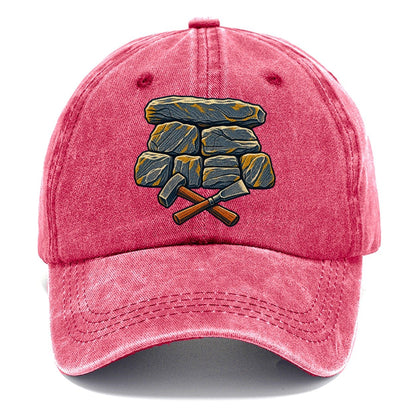 Seven Stone Wall Mason Hammer And Chisel Uk Culture Heritage Classic Cap – Pomegranate Blush