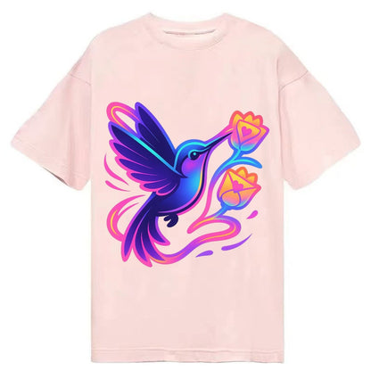 Hummingbird Delivering Miniature Love Letters Tucked Inside Classic T-shirt – Pink