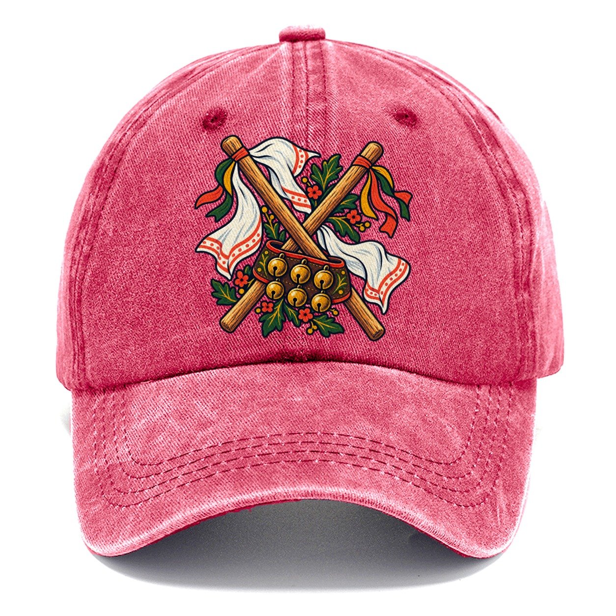 Morris Dance Bells Sticks And Handkerchiefs Uk Culture Heritage Classic Cap – Pomegranate Blush