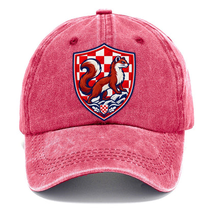 Croatia Minimal Emblem Country Logos Classic Cap – Pomegranate Blush