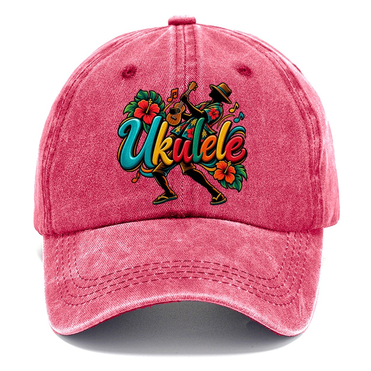 Ukulele Wordmark Music Instruments Classic Cap – Pomegranate Blush