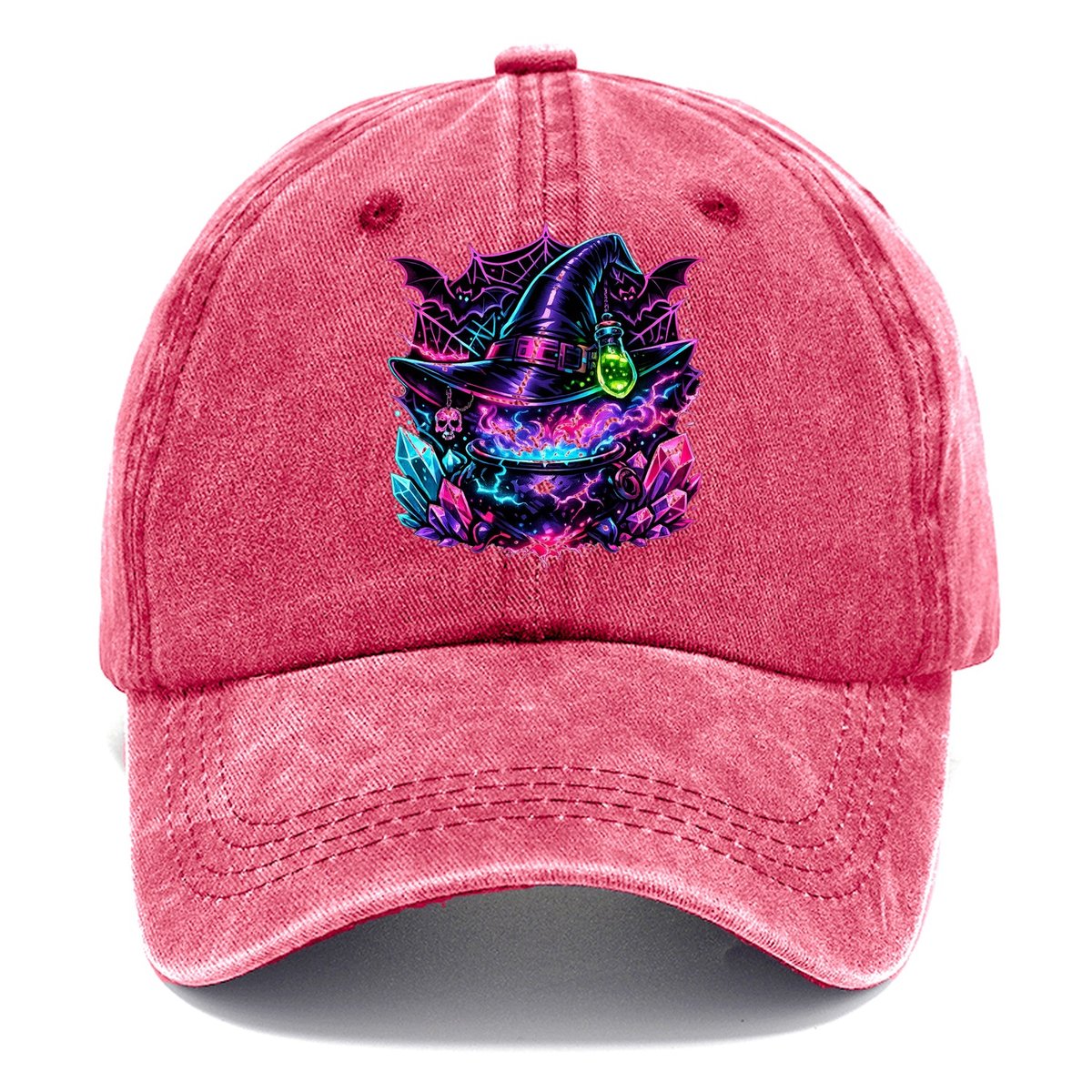 Neon Witch Cauldron Classic Cap – Pomegranate Blush