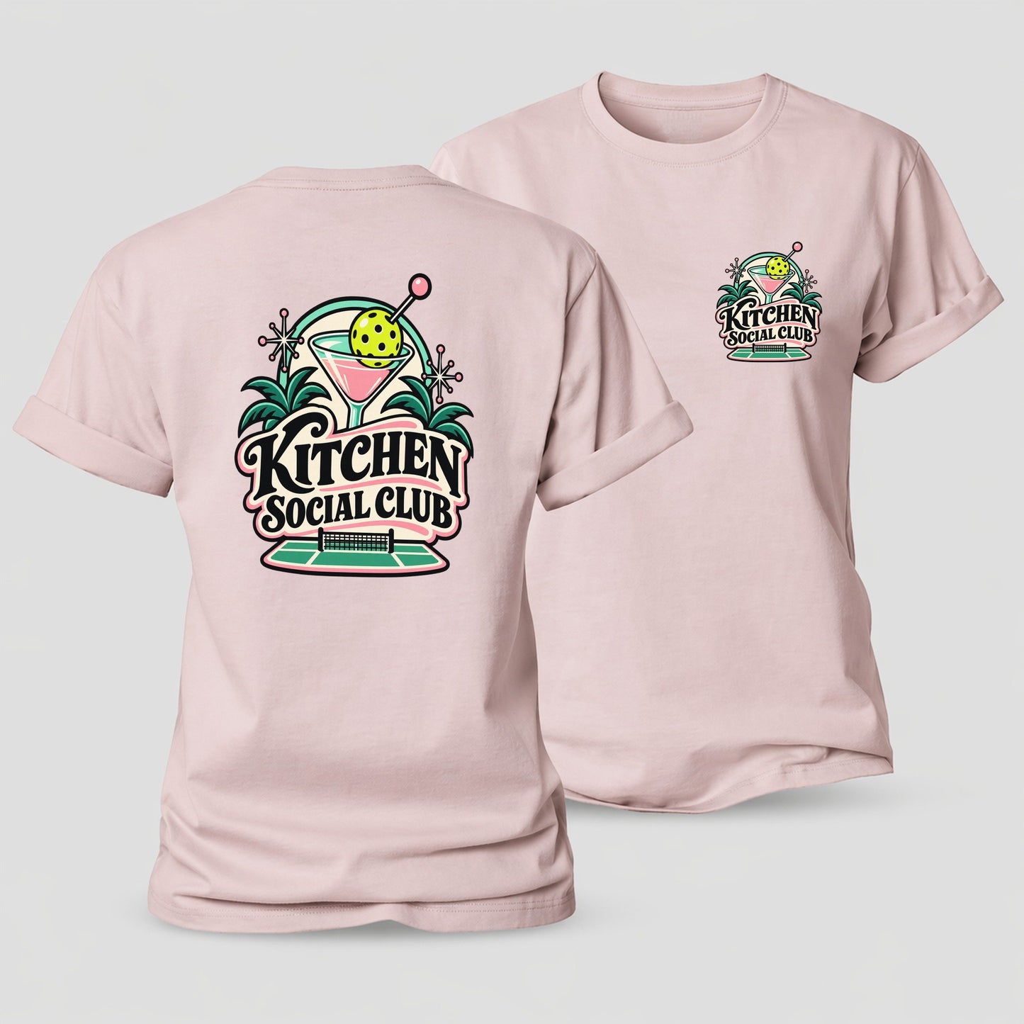 Kitchen Social Club Pickleball Life Women's Cotton T-Shirt – Pink