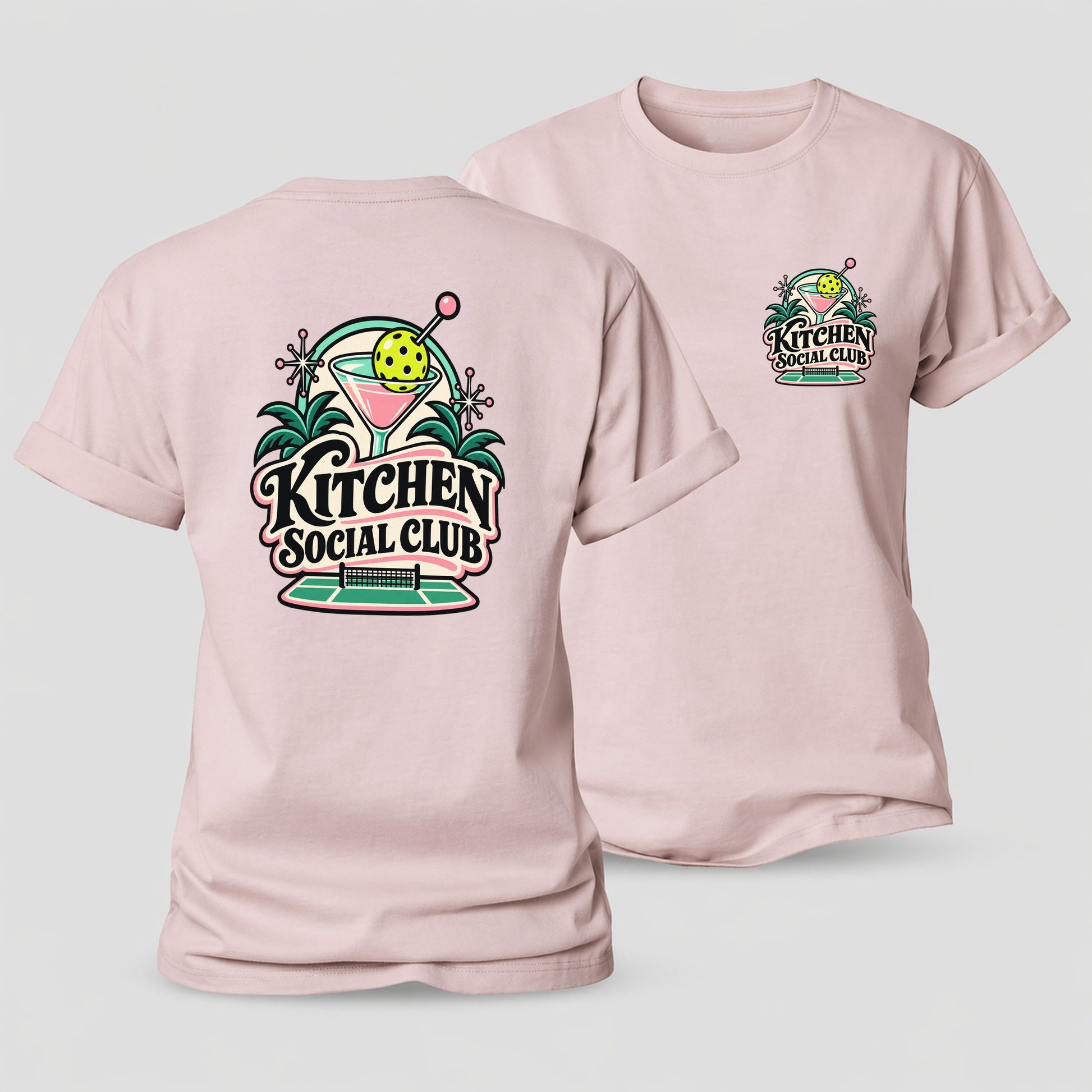 Kitchen Social Club Pickleball Life Women's Cotton T-Shirt – Pink