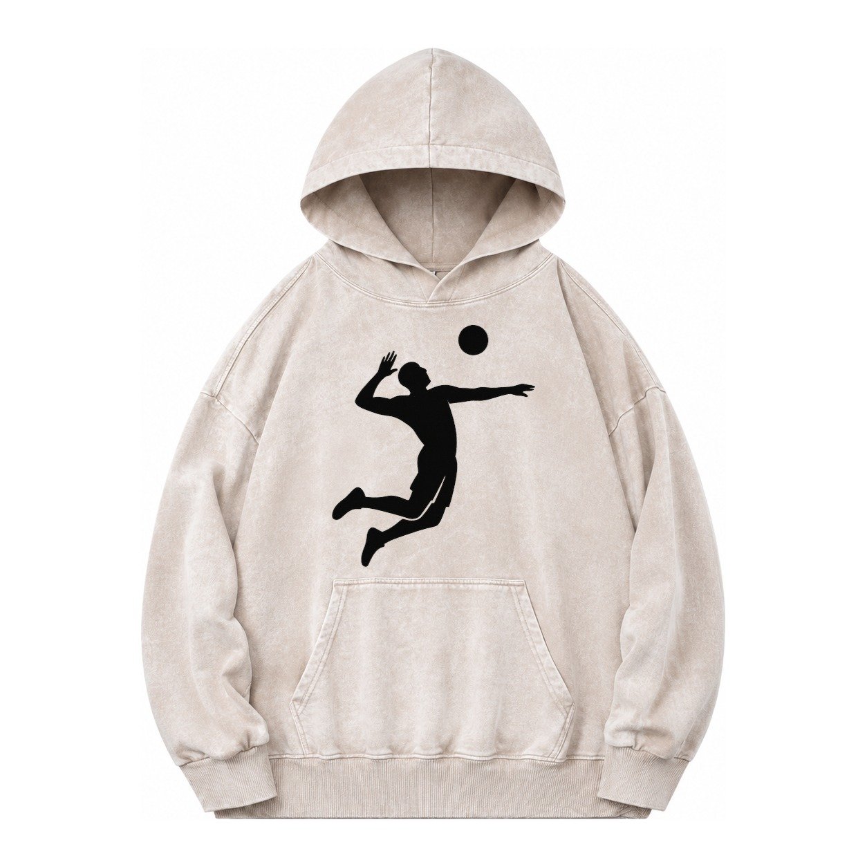 Volleyball Spike Vintage Washed Hoodie – Off White